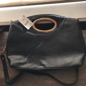 NTW Black snakeskin Cato purse bag
